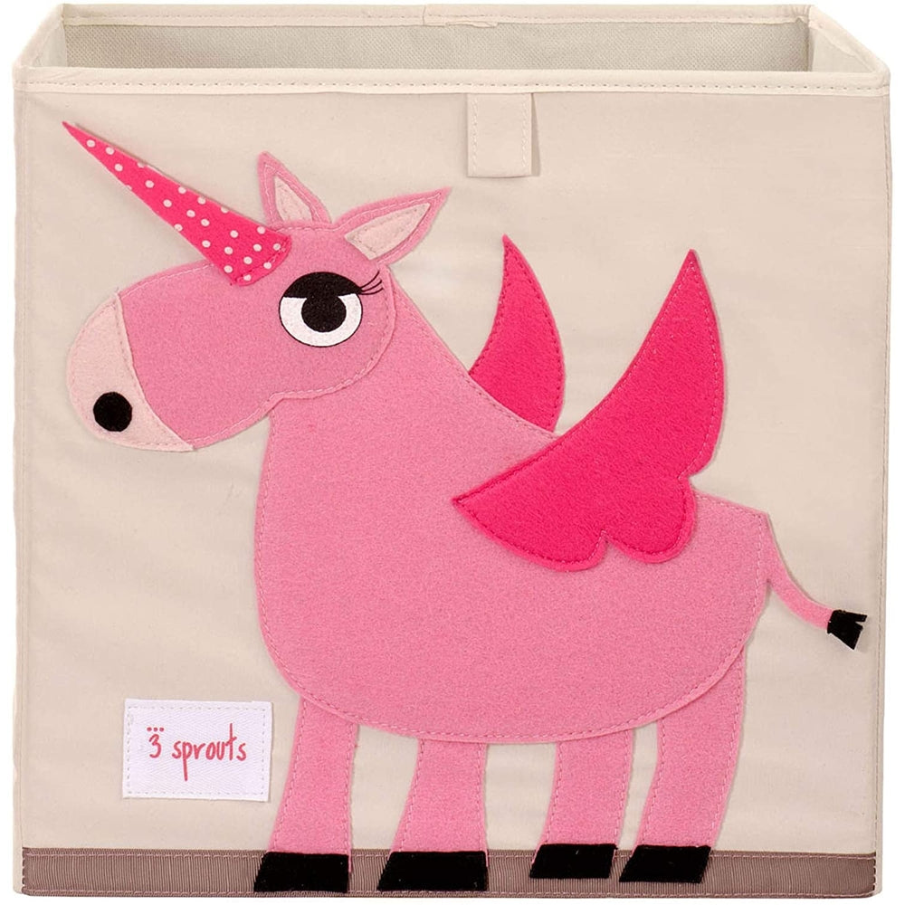 contenitore portaoggetti unicorno rosa - compatibile con scaffali ikea kallax e eket