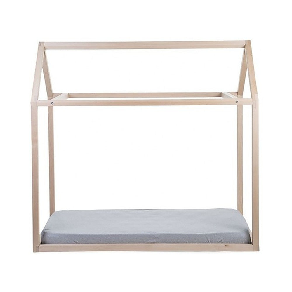 struttura letto casetta natural, legno di faggio massello - 140x70 cm