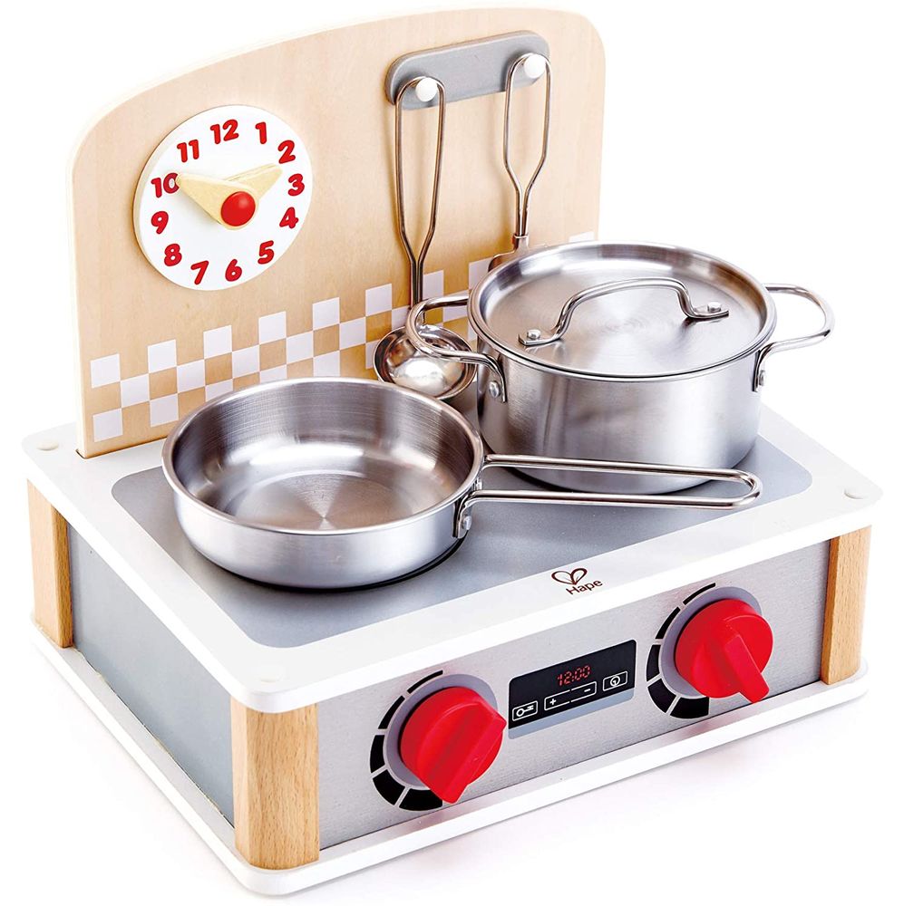 cucina portatile in legno con accessori