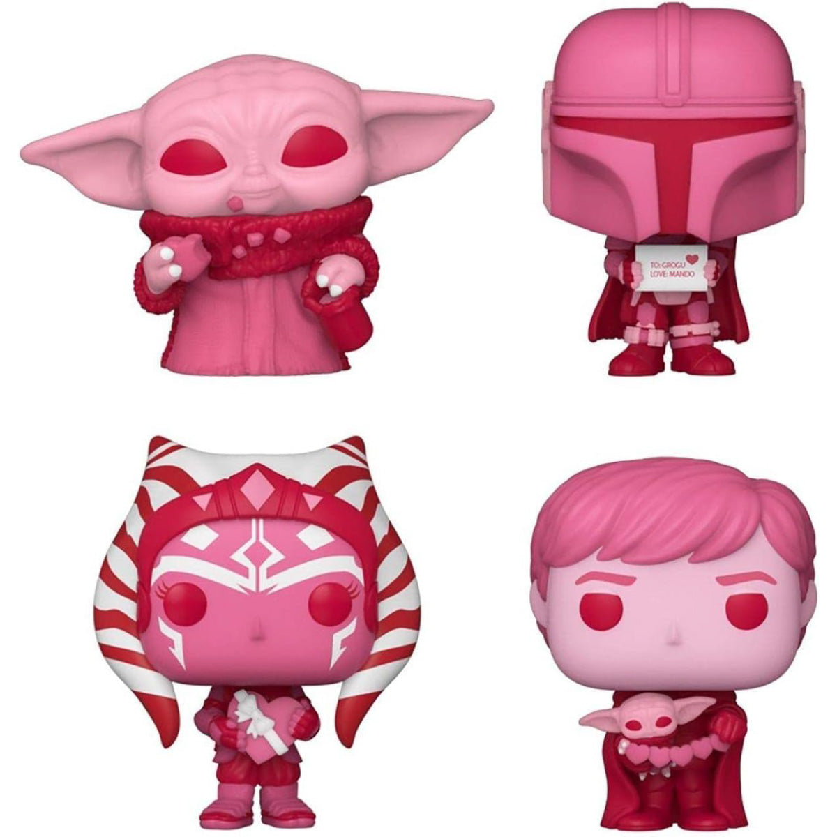 star wars: valentines - the mandalorian box 4 personaggi - funko pop
