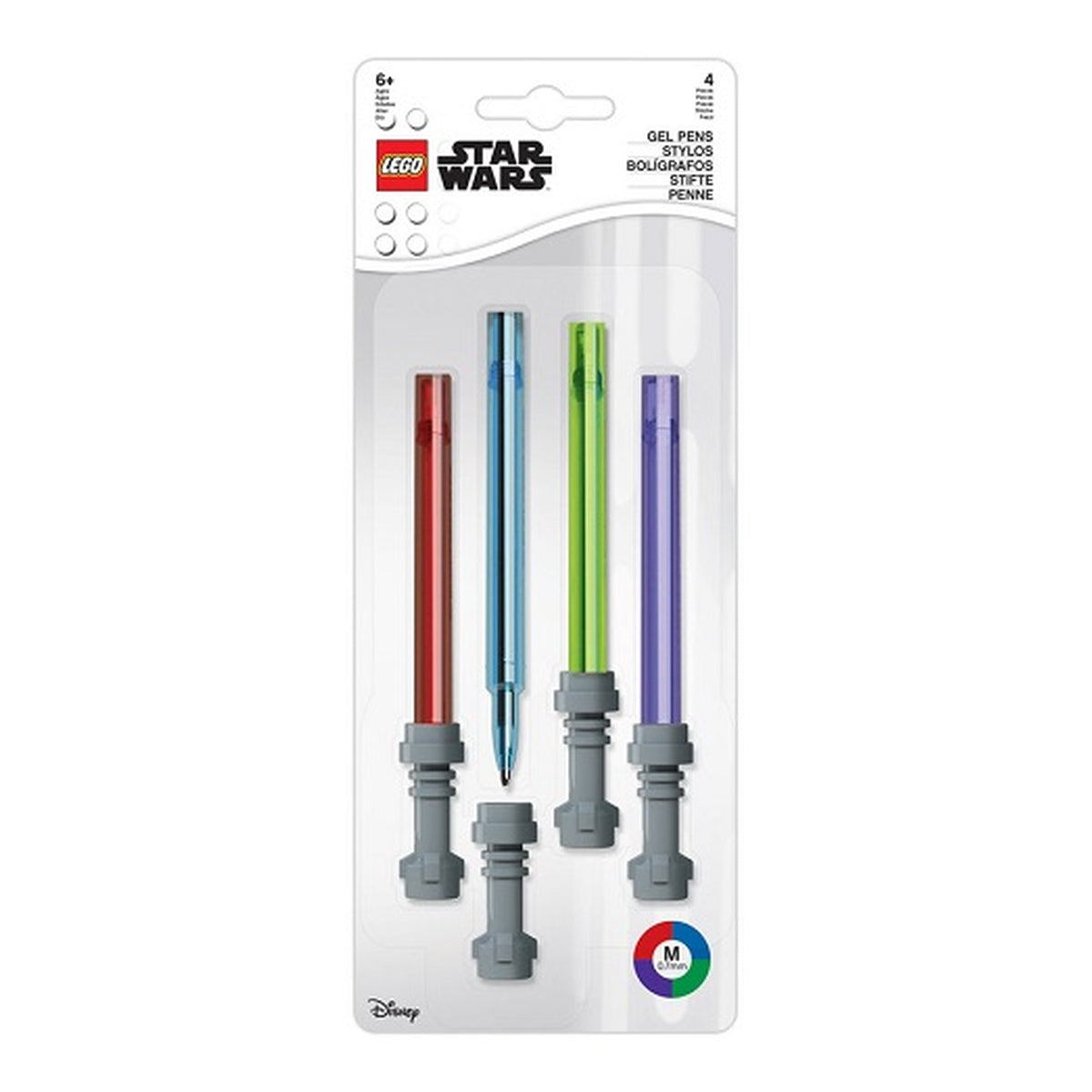 penna gel spada laser - star wars 4 pezzi multicolori