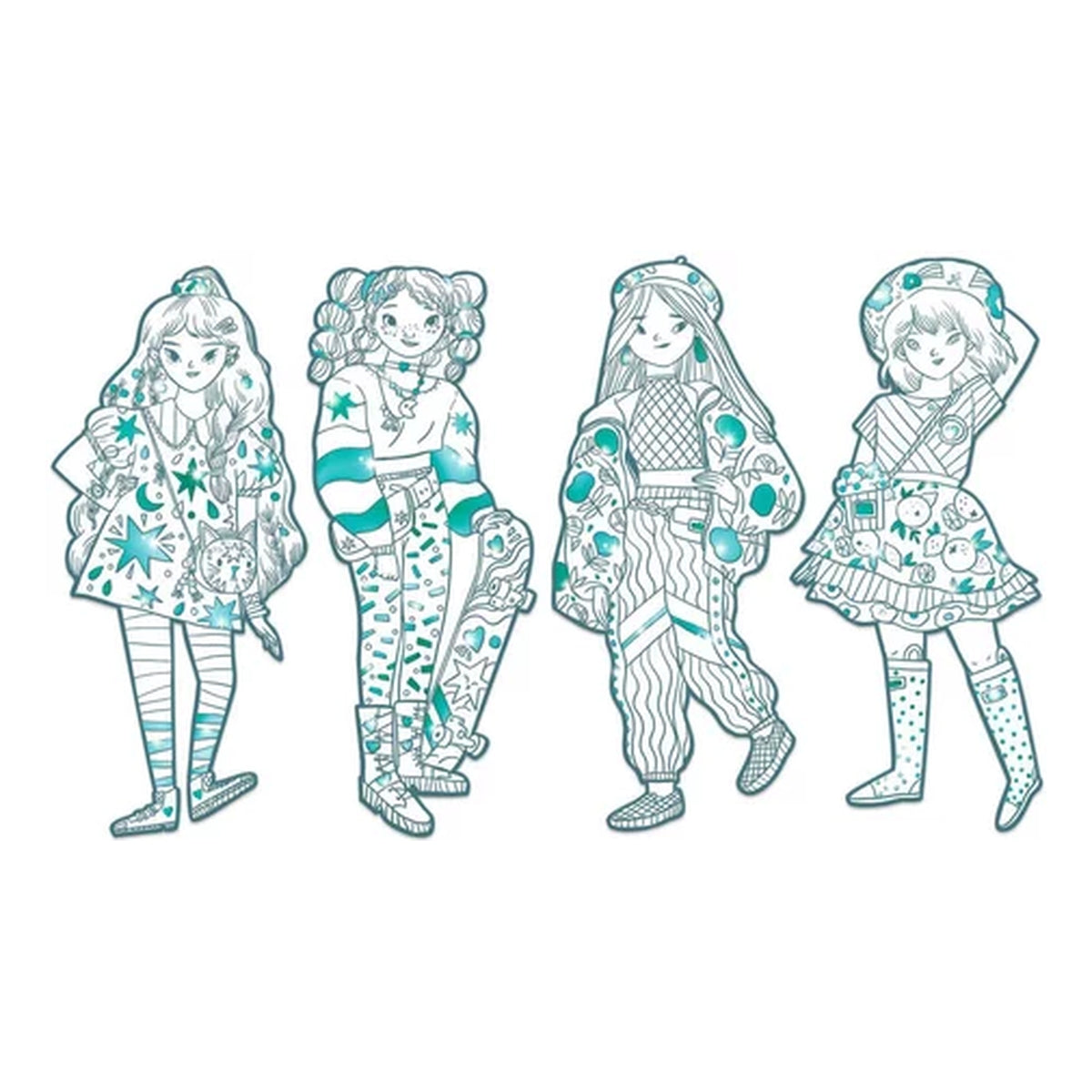 les demoiselles - angèle e le sue amiche - disegni da colorare