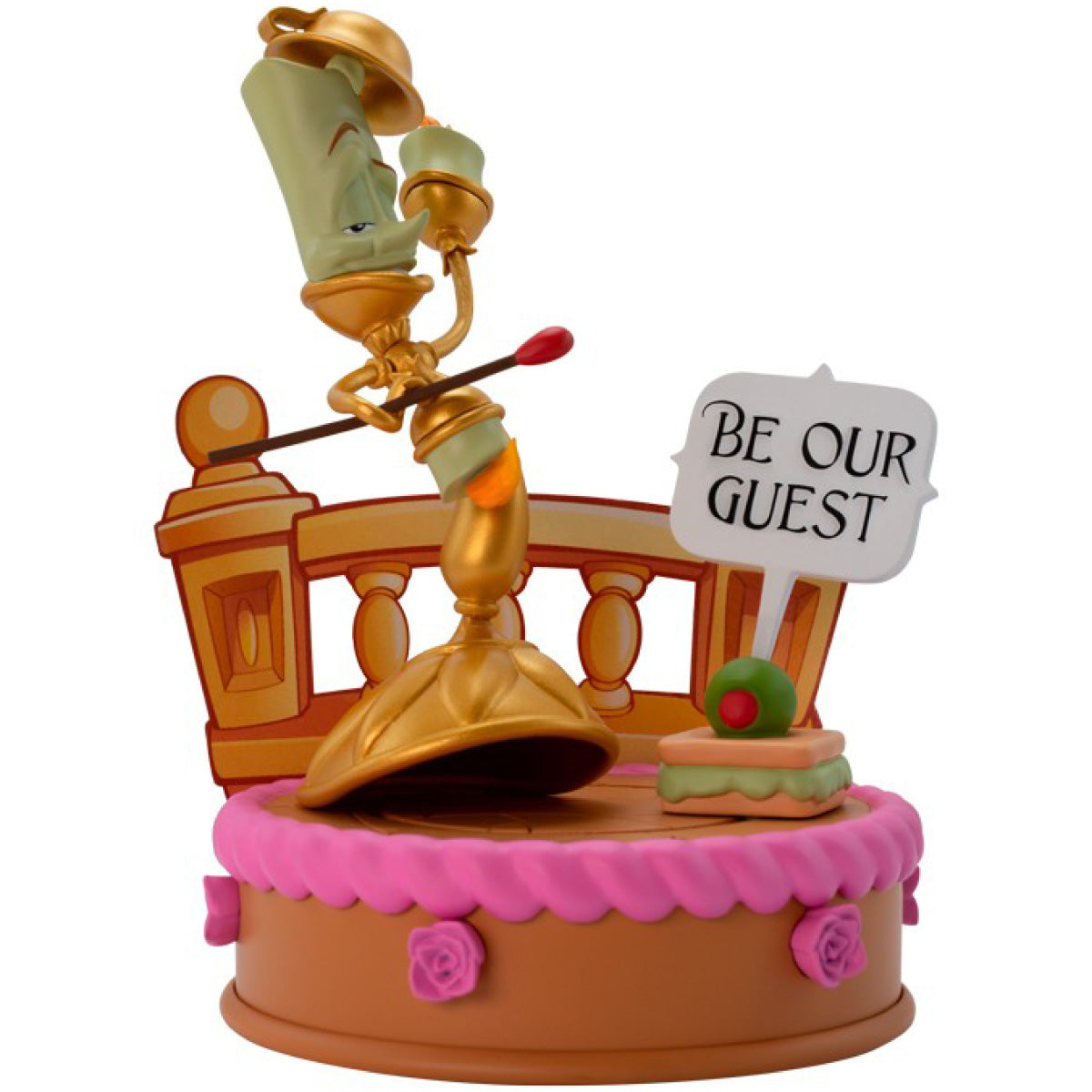 disney: la bella e la bestia - lumière - statua 12cm