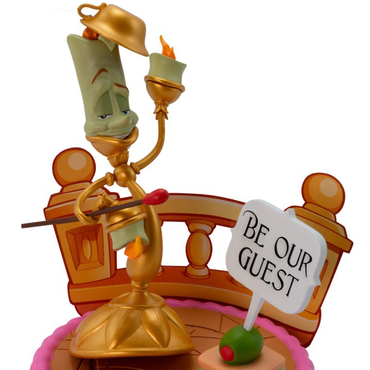 disney: la bella e la bestia - lumière - statua 12cm