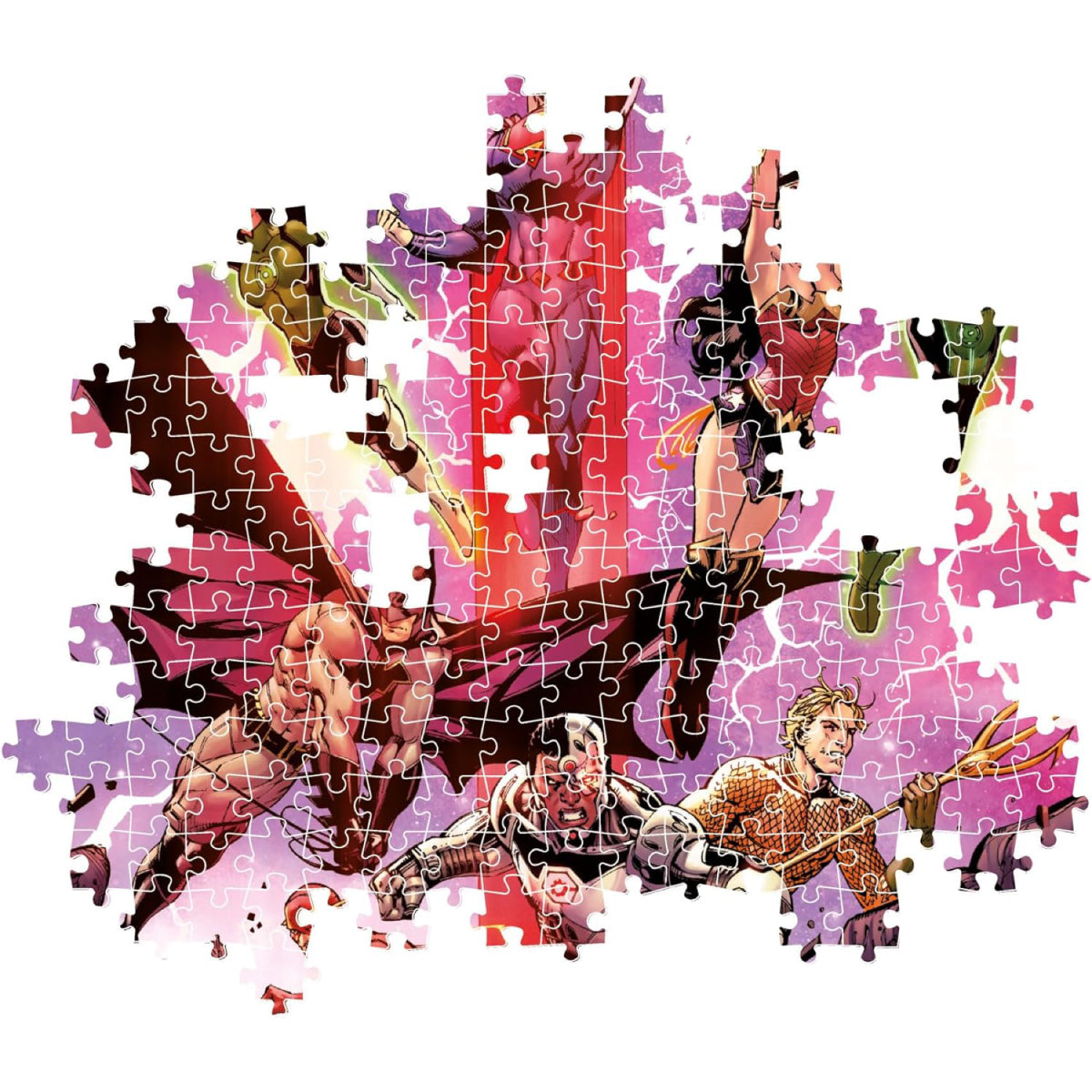 dc comics - justice league - puzzle compact + poster - puzzle 1000 pezzi