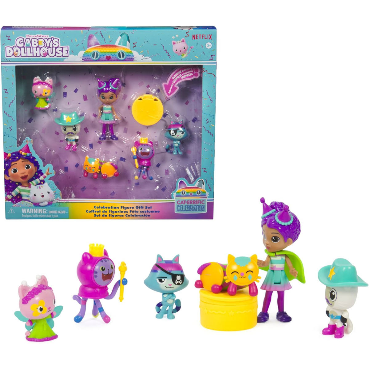 gabby's dollhouse - set deluxe con personaggi - versione celebration