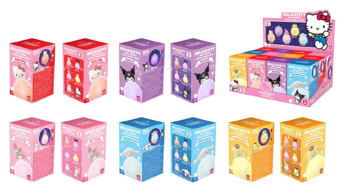hello kitty and friends - little moon light series - minifigure 8cm un personaggio assortito
