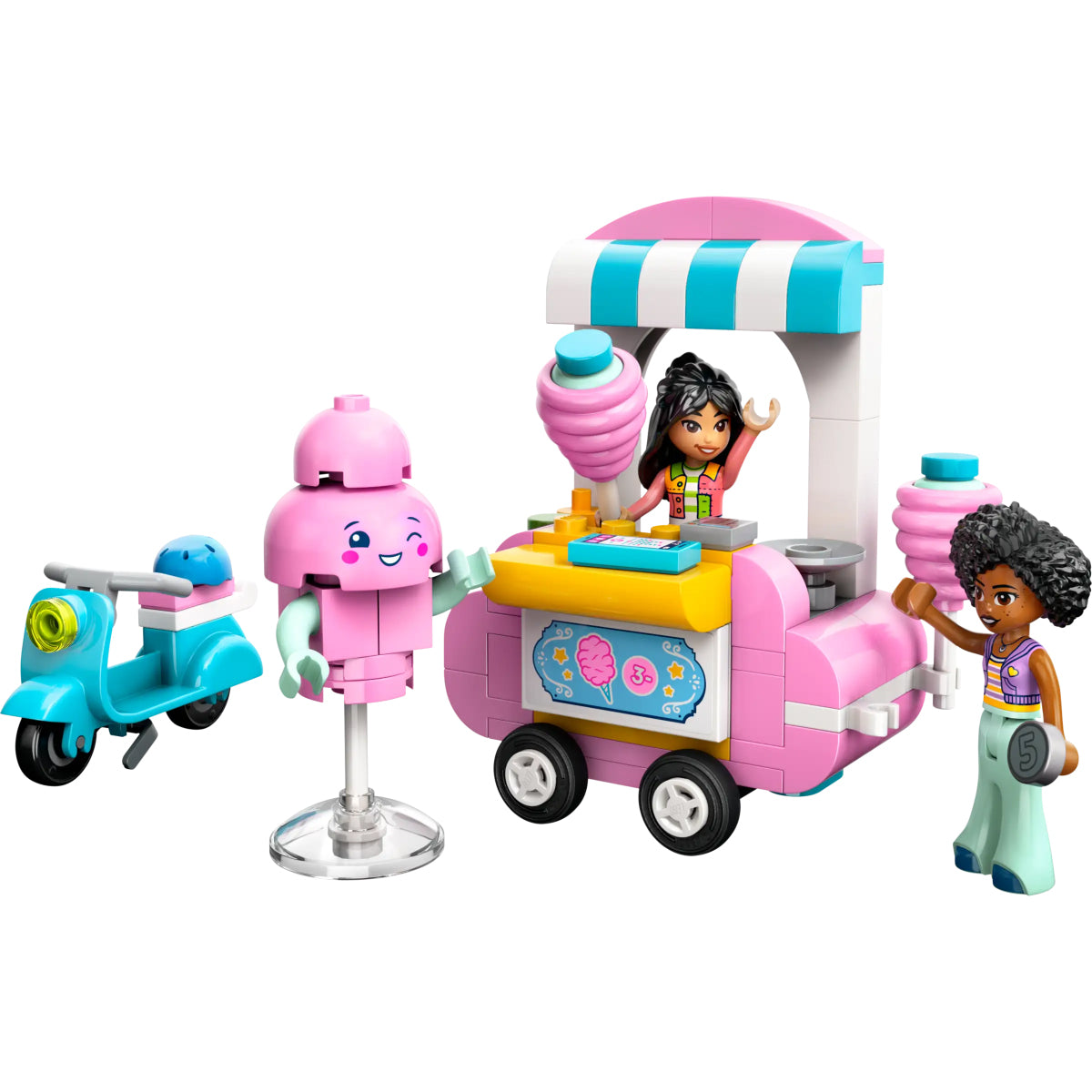 LEGO Friends 42643 bancarella di zucchero filato e scooter