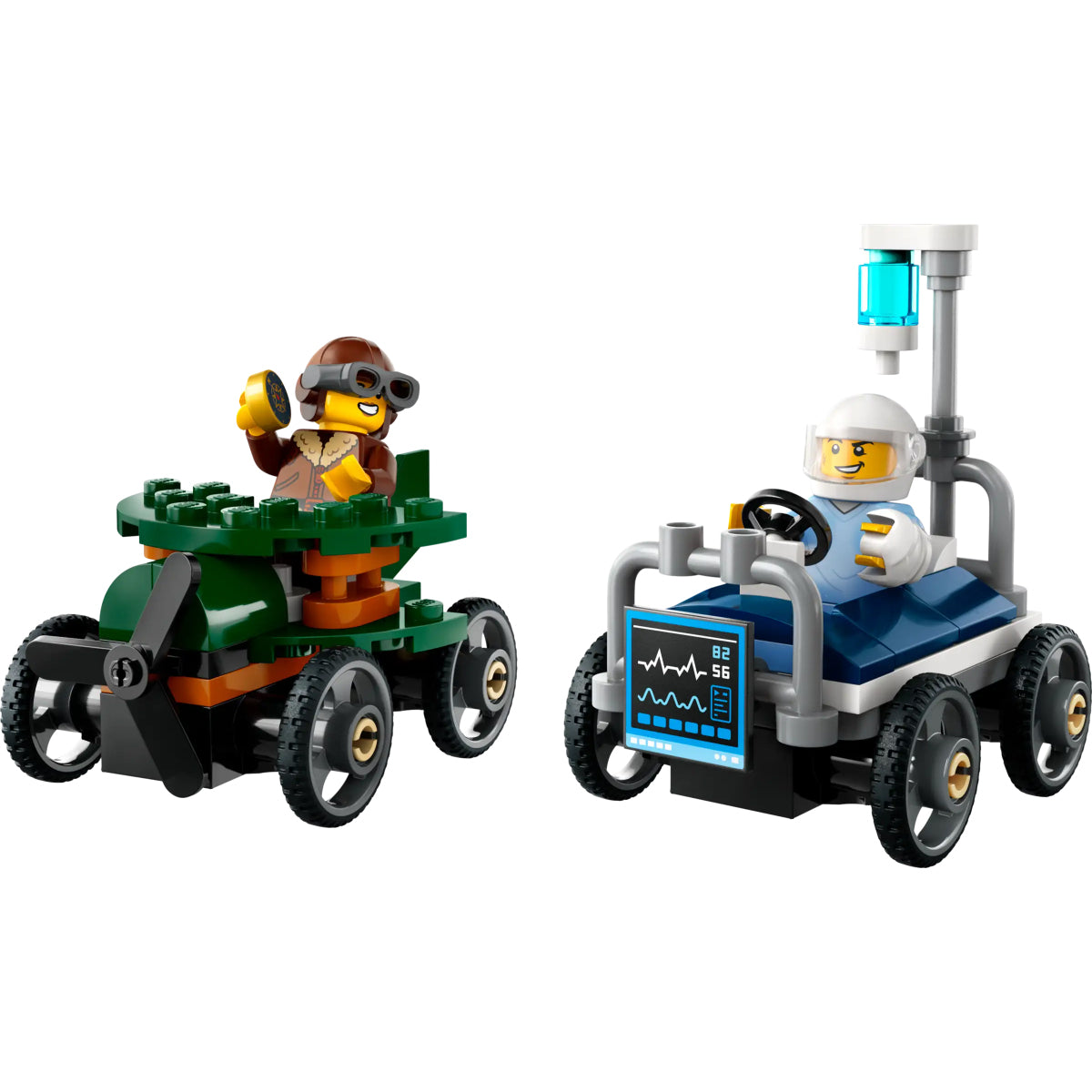 LEGO City 60459 pack veicoli da corsa: aereo contro letto d’ospedale