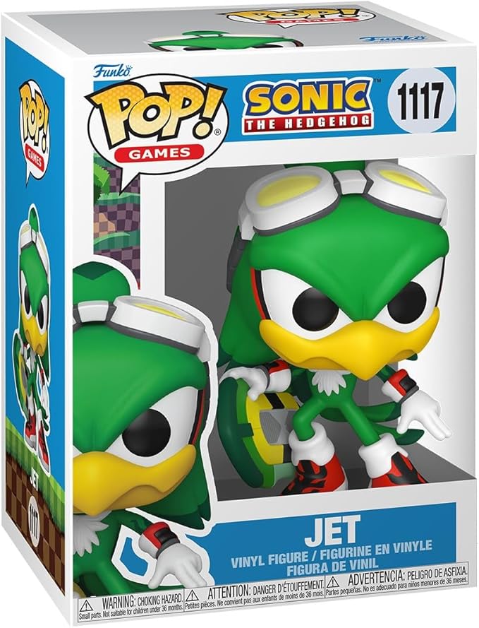 sonic the hedgehog - jet the hawk with board 9cm - funko pop! 1117