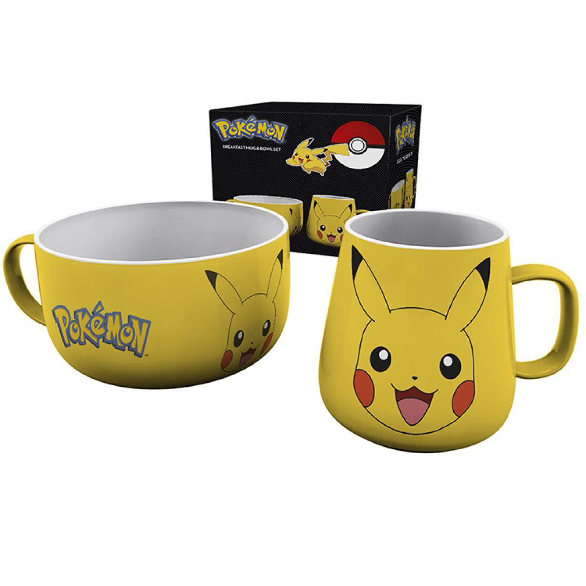 pokemon - set da colazione - tazza + ciotola - pikachu