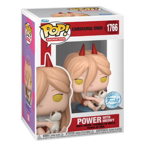 chainsaw man - power with meowy 9cm - funko pop! 1766