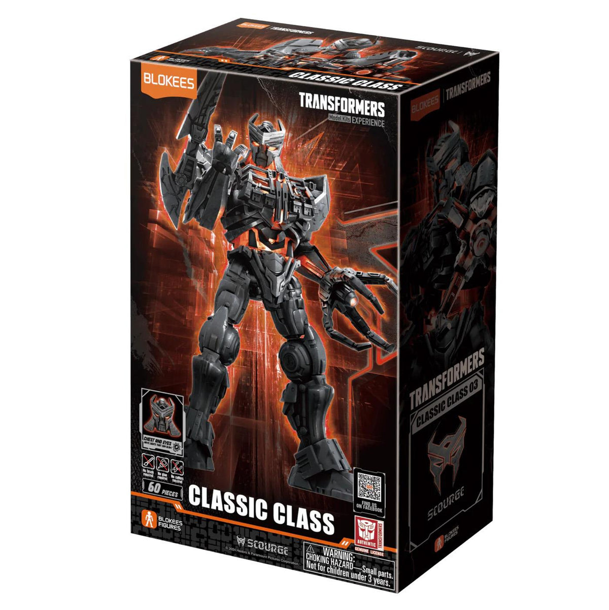 transformers - classic class 03 - scourge - 60pz - light-up eyes e chest