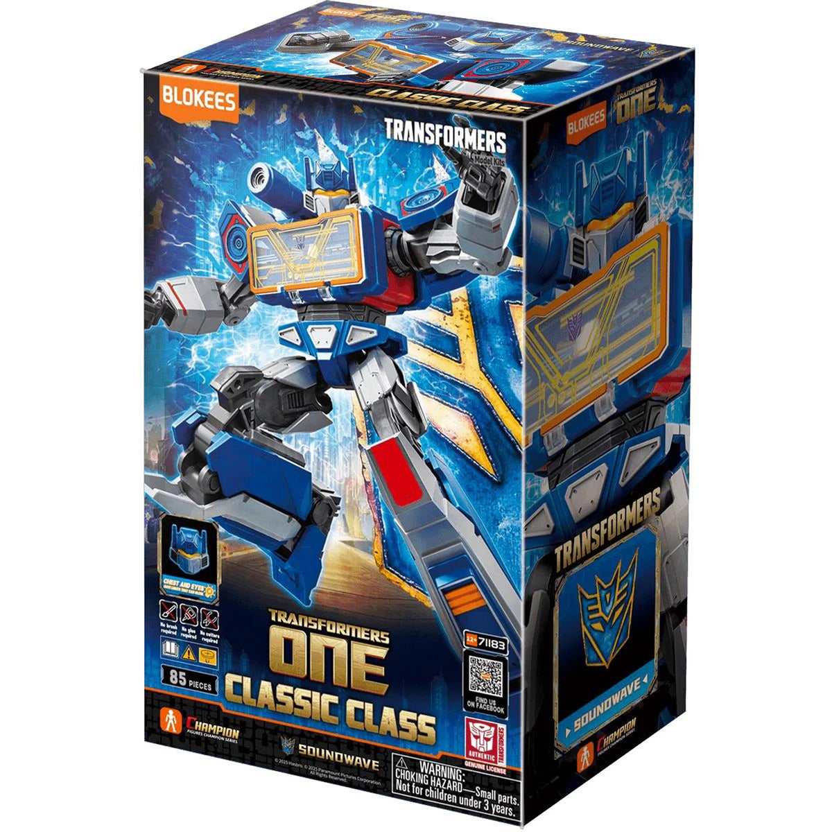 transformers one - classic class 17 - soundwave - 85pz - light-up eyes e chest