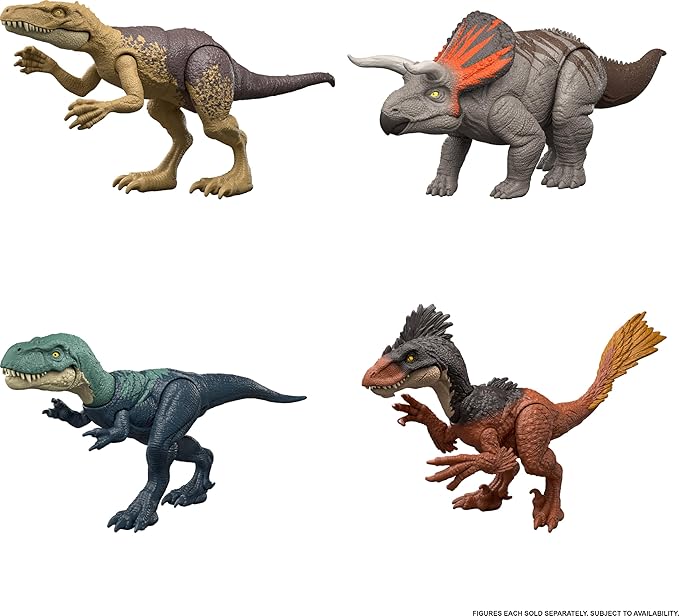 jurassic world rebirth attacco fatale - dinosauri assortiti