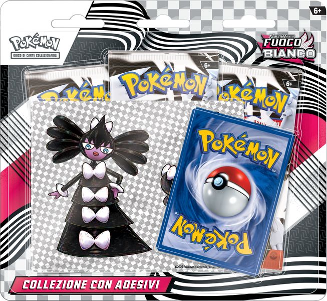 pokemon gcc - scarlatto e violetto fuoco bianco - collezione con adesivi gothitelle (ita)