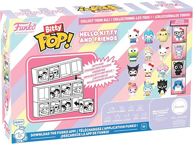 hello kitty - hello kitty and friends 4 pack 3cm  - funko pop bitty