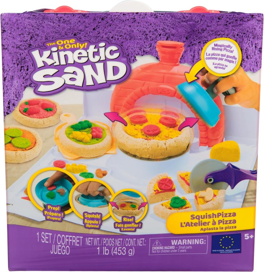 kinetic sand - playset squish pizza - sabbia 450g