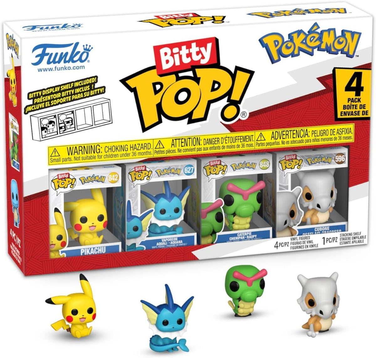 pokémon: pikachu 4 pack 3cm  - funko pop bitty