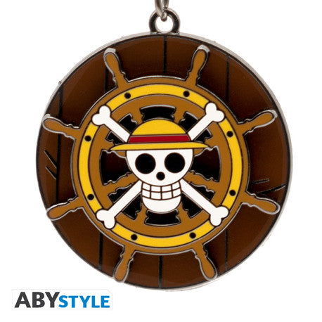 one piece - portachiavi girevole - timone della thousand sunny