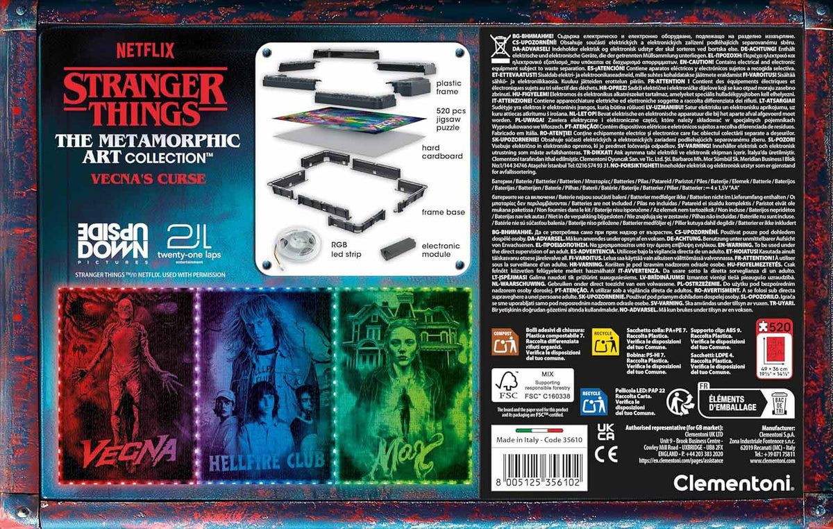 metamorphic art collection - stranger things - vecna's curse - puzzle con cornice led