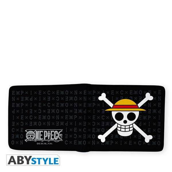 one piece - portafoglio pieghevole - jolly roger cappello di paglia