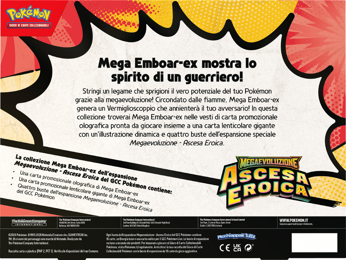 pokemon - megaevoluzione  - ascesa eroica - collezione mega emboar-ex (ita)