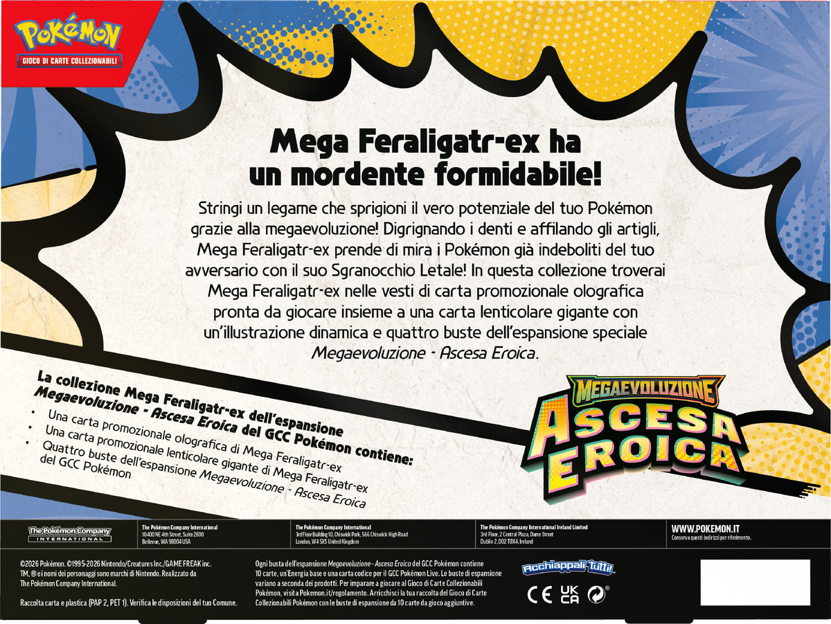 pokemon - megaevouzione - ascesa eroica - collezione mega feraligatr ex (ita)