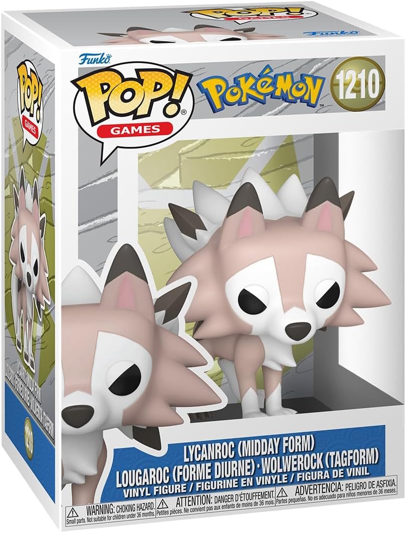 pokemon - lycanroc (midday form) 9cm - funko pop! 1210