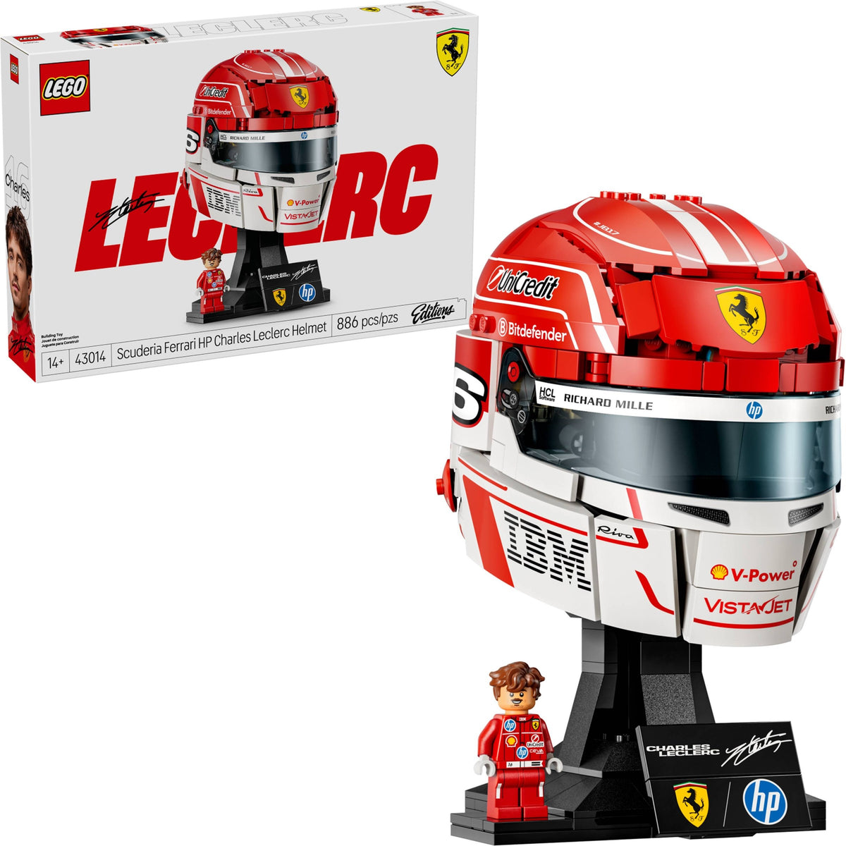 43014 - casco di charles leclerc scuderia ferrari hp