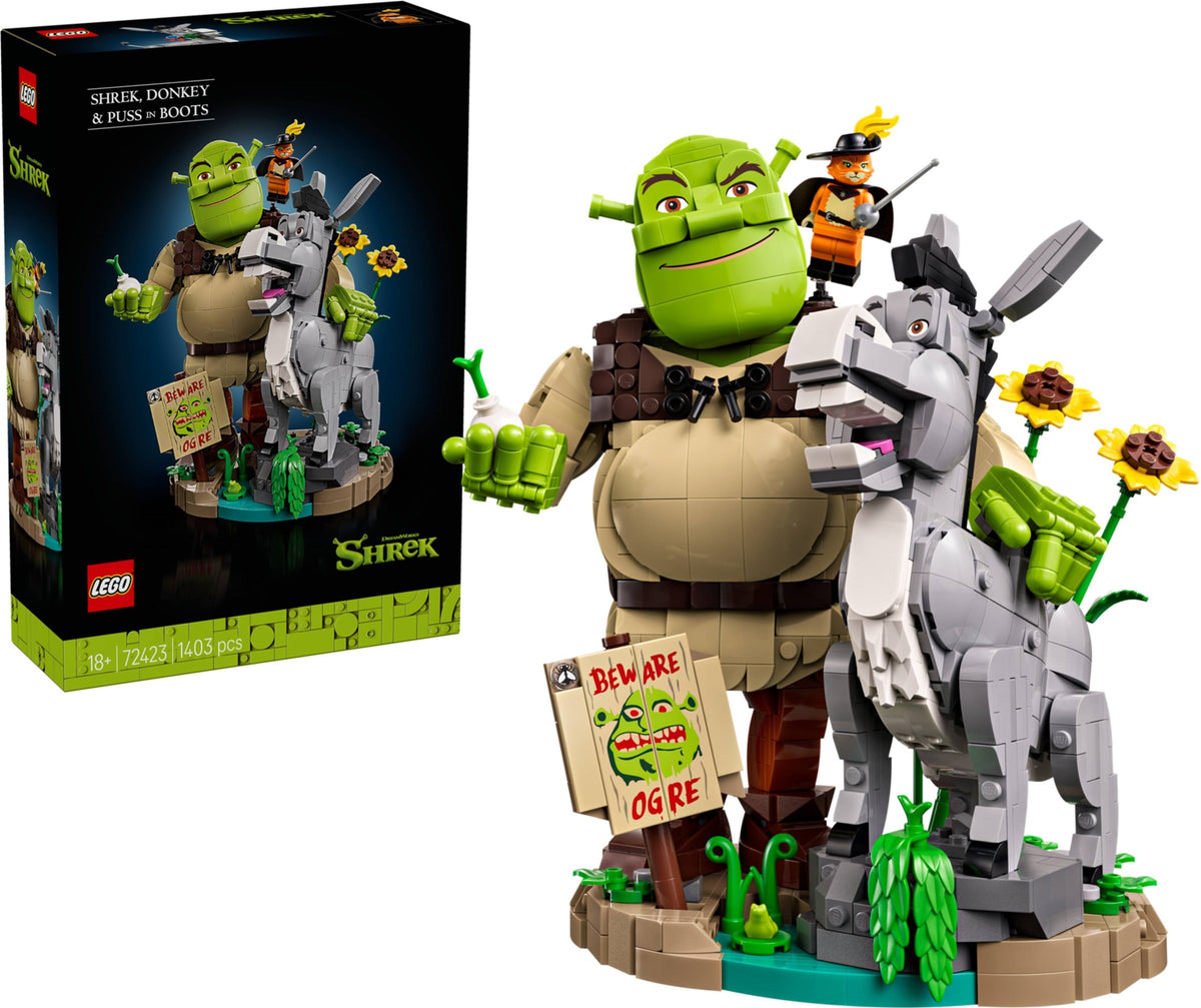 72423 shrek, ciuchino e gatto con gli stivali
