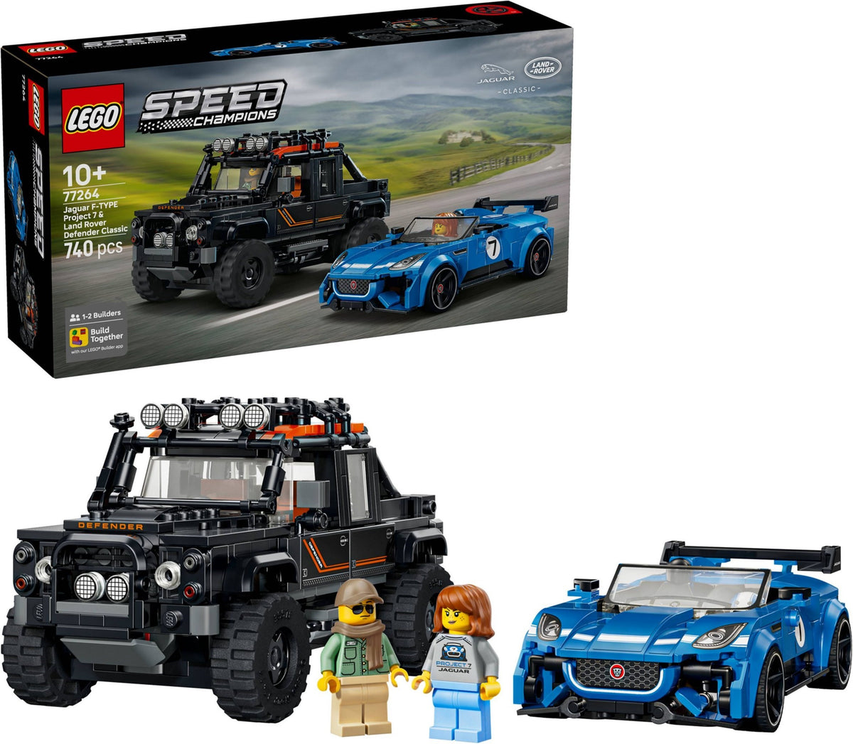 LEGO Speed Champions 77264 jaguar project 7 e land rover defender