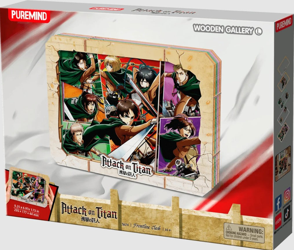 attack on titan - quadretto in legno 3d