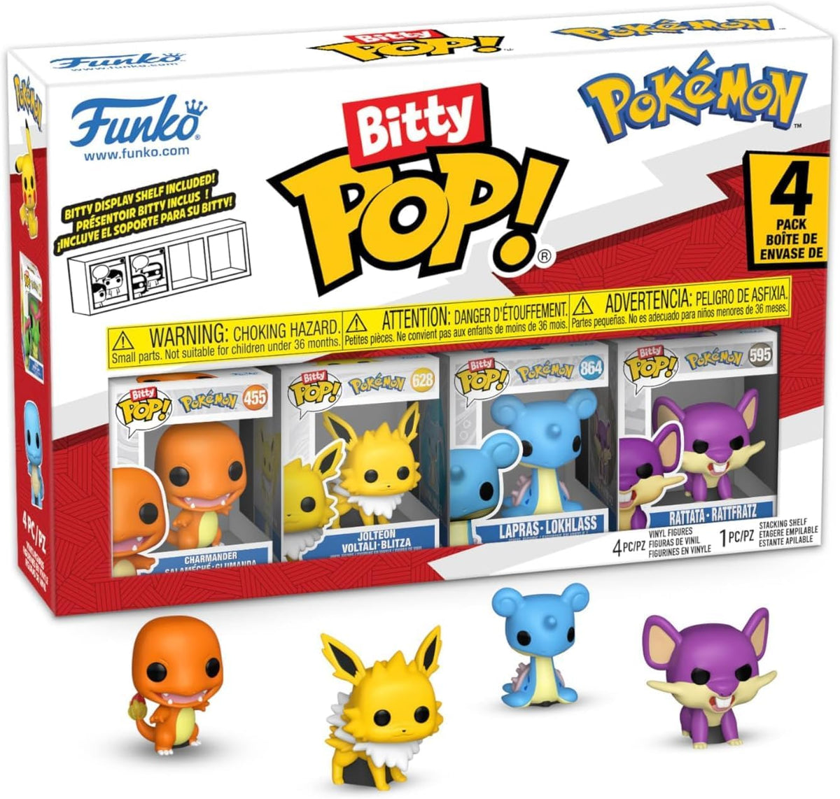 pokémon: charmander 4 pack 3cm  - funko pop bitty