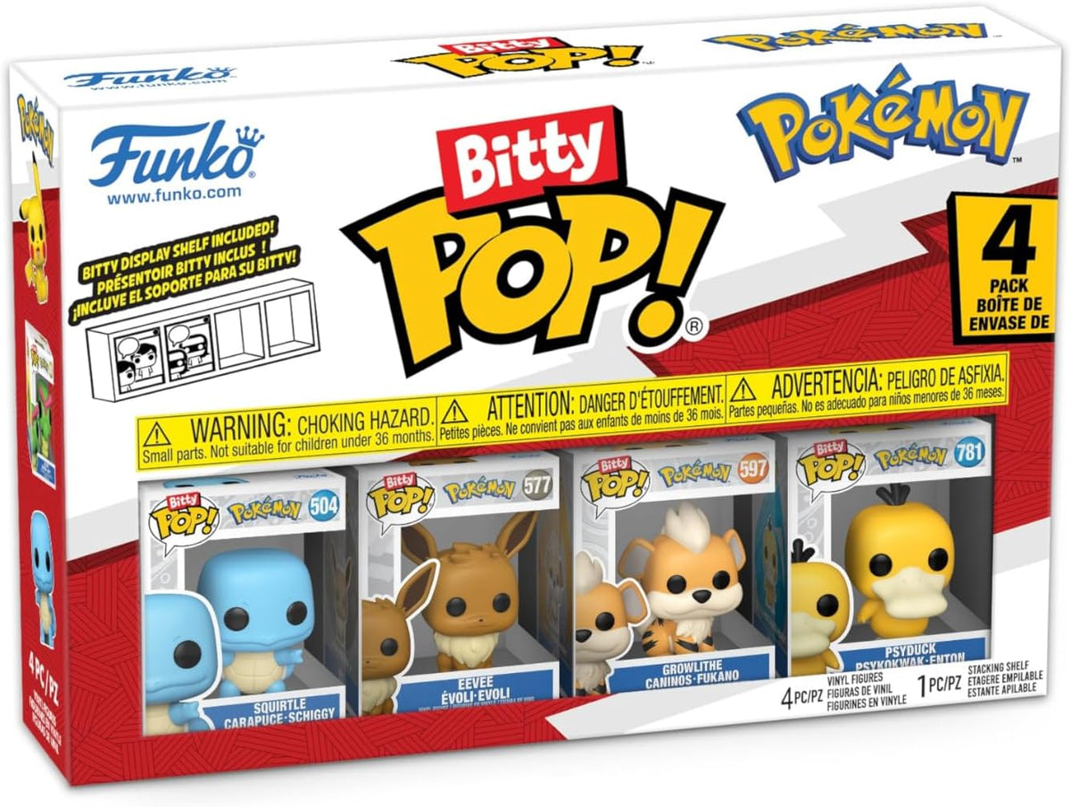 pokémon: squirtle 4 pack 3cm  - funko pop bitty