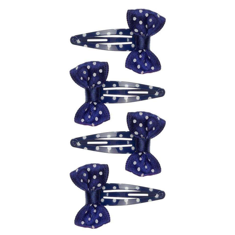 mollettine per capelli myrna blu a pois bianchi con fiocco